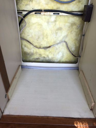 The inside of an insulated cabinet