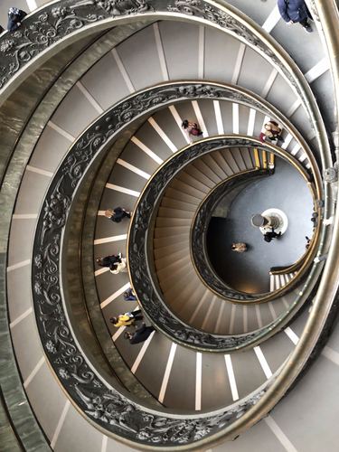 A spiral staircase seen from above