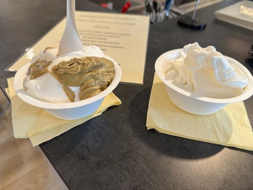 Our order, with the ‘do not miss’ pistachio cream on the left.