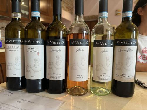 The wines we tried at Vietti.