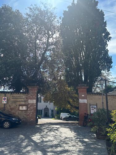The view walking into Castello di Verduno.