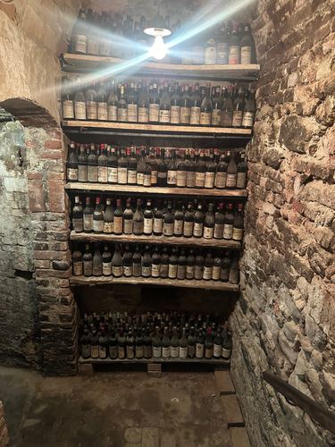 Old wines on display.